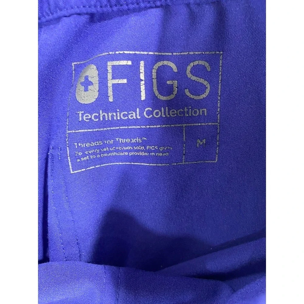 FIGS Cairo Cargo Scrub Pants‎ Technical Collection Size Medium Blue 31.5